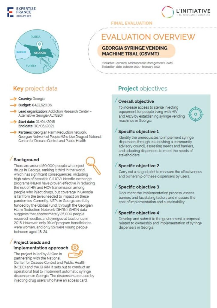 En Evaluation Overview – Georgia Syringe Vending Machine Trial Gsvmt