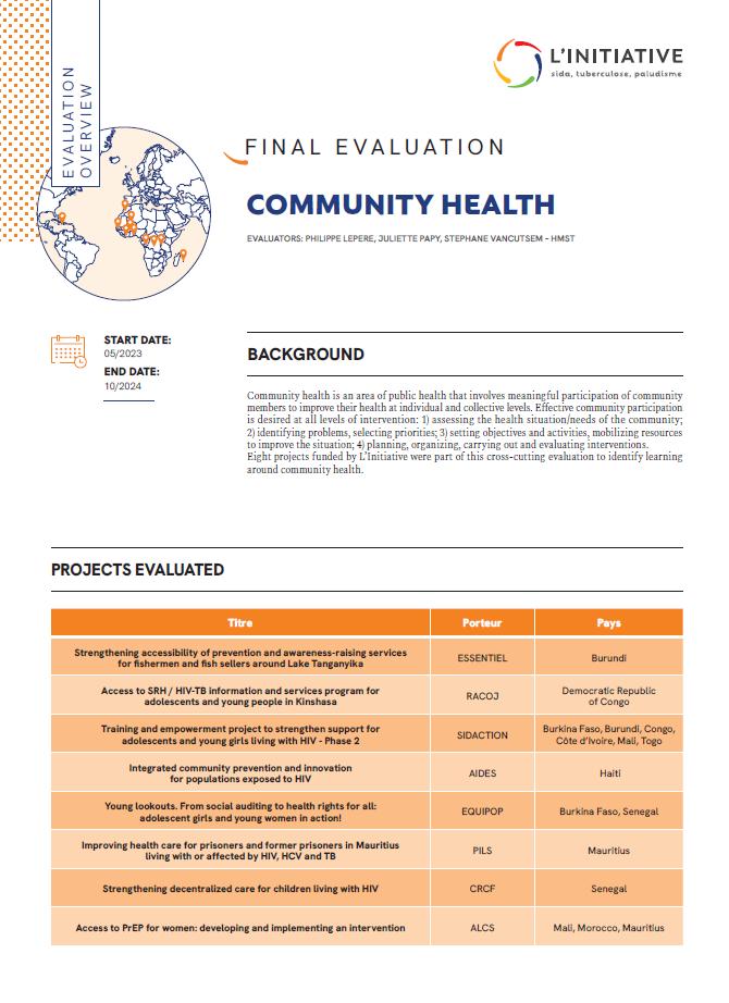 Cross Cutting Evaluation Community Health