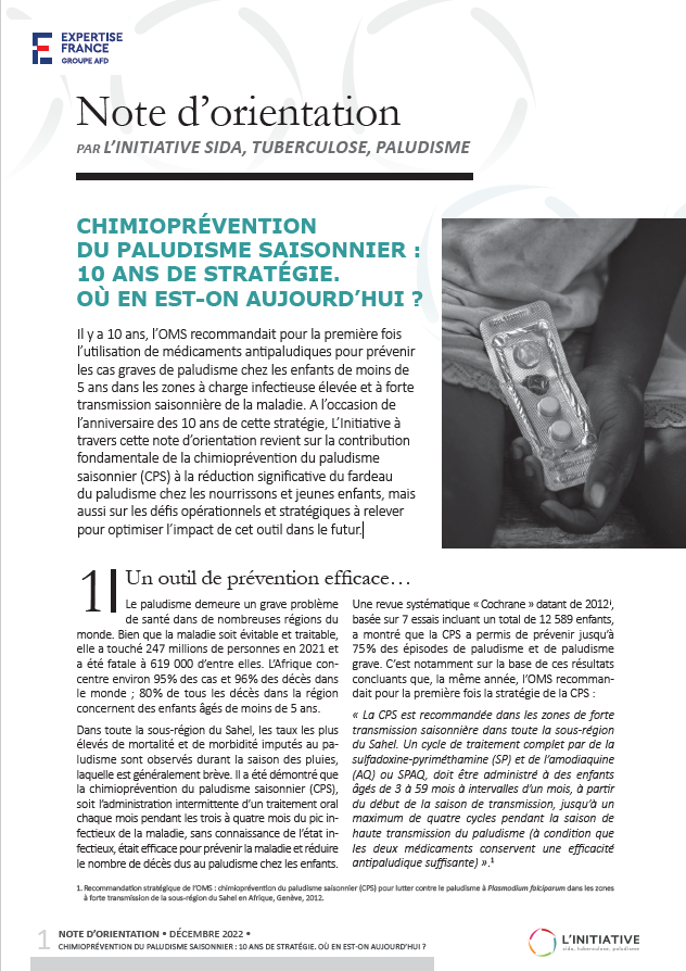 10 Ans De Chimioprevention Du Paludisme Saisonnier