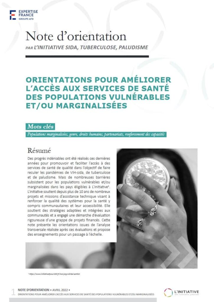 Orientations Pour Ameliorer Lacces Aux Services De Sante Des Populations Vulnerables Et Ou Marginalisees