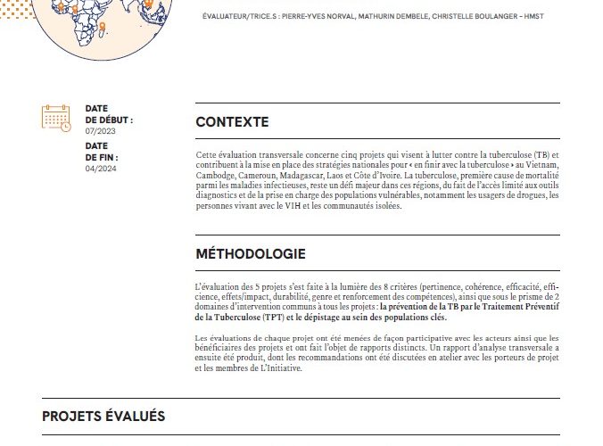 Couverture Résumé d’évaluation transversale- Prévenir et dépister la Tuberculose
