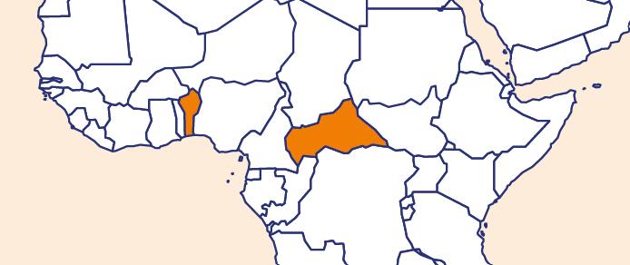 Carte Bénin, République Centrafricaine