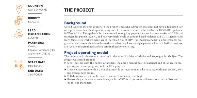 Page de garde anglaise du résumé d'évaluation du projet POUVOIR