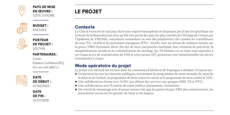 Page de garde française du résumé d'évaluation du projet POUVOIR