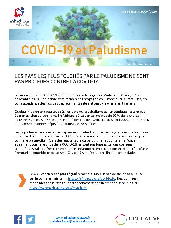 Fiche n°4 : COVID-19 et Paludisme.