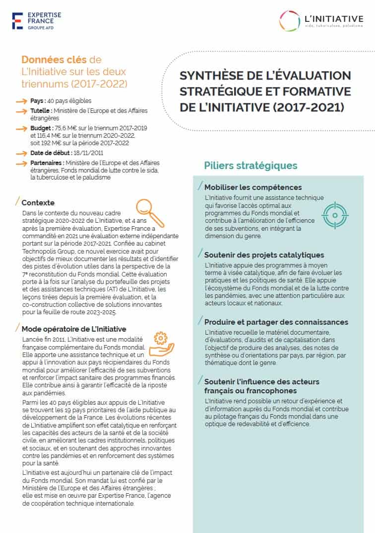 Synthèse de l’évaluation stratégique et formative de L’Initiative (2017-2021)