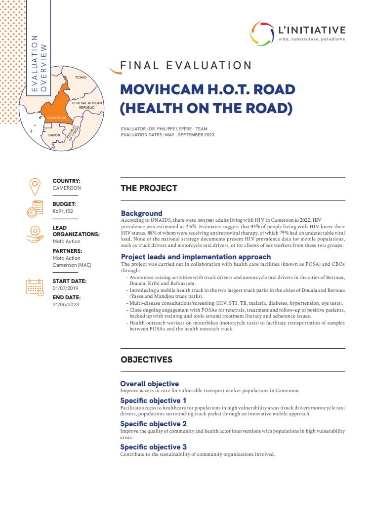 Evaluation overview - MOVIHCAM H.O.T ROAD (Health on the road)