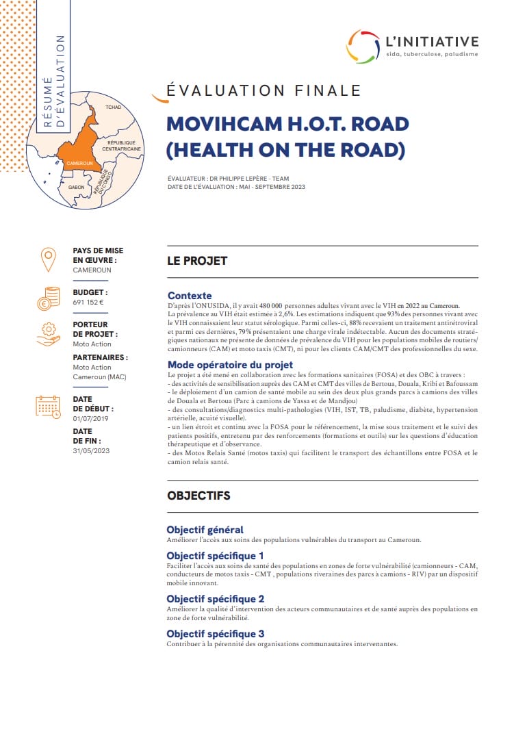 Résumé d’évaluation – MOVIHCAM H.O.T ROAD (Health on the road)