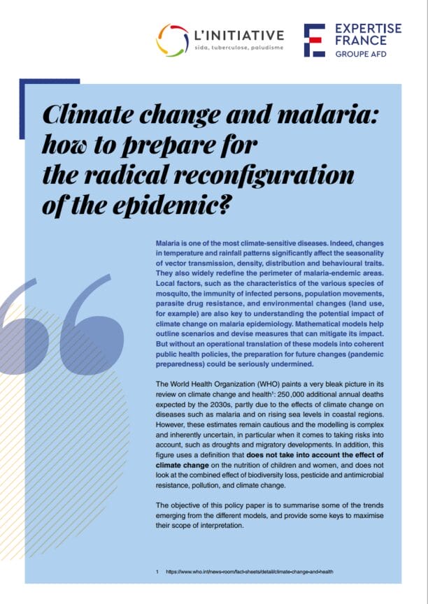 Climate change and malaria: how to prepare for the radical reconfiguration of the epidemic?